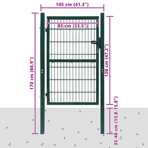 Πόρτα Περίφραξης 2D (Μονή) Πράσινη 100x120 εκ. - PAKOBAZAAR