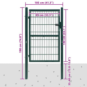 Πόρτα Περίφραξης 2D (Μονή) Πράσινη 100x140 εκ. - PAKOBAZAAR