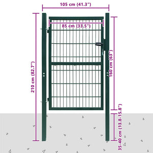 Πόρτα Περίφραξης 2D (Μονή) Πράσινη 100x160 εκ. - Pakobazaar