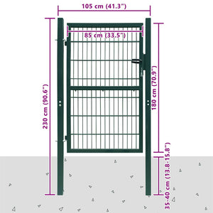 Πόρτα Περίφραξης 2D (Μονή) Πράσινη 100x180 εκ. - PAKOBAZAAR
