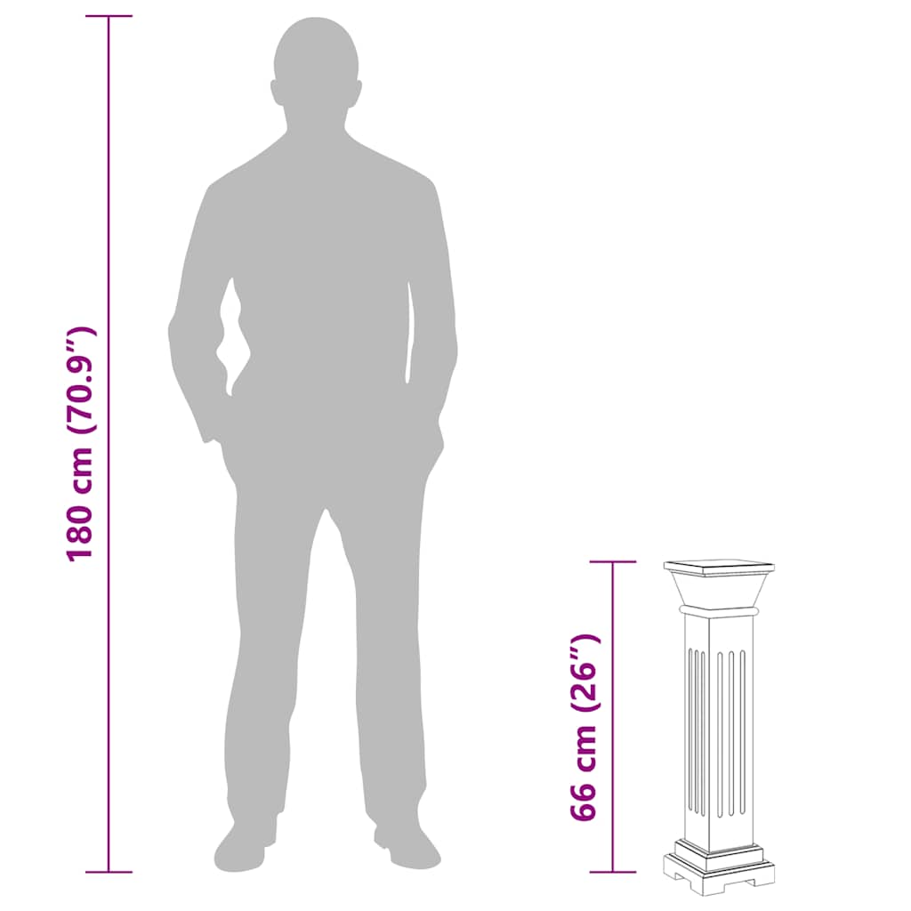 Ανθοστήλη Κολόνα με Κλασικό Σχέδιο Τετράγωνη από MDF - PAKOBAZAAR