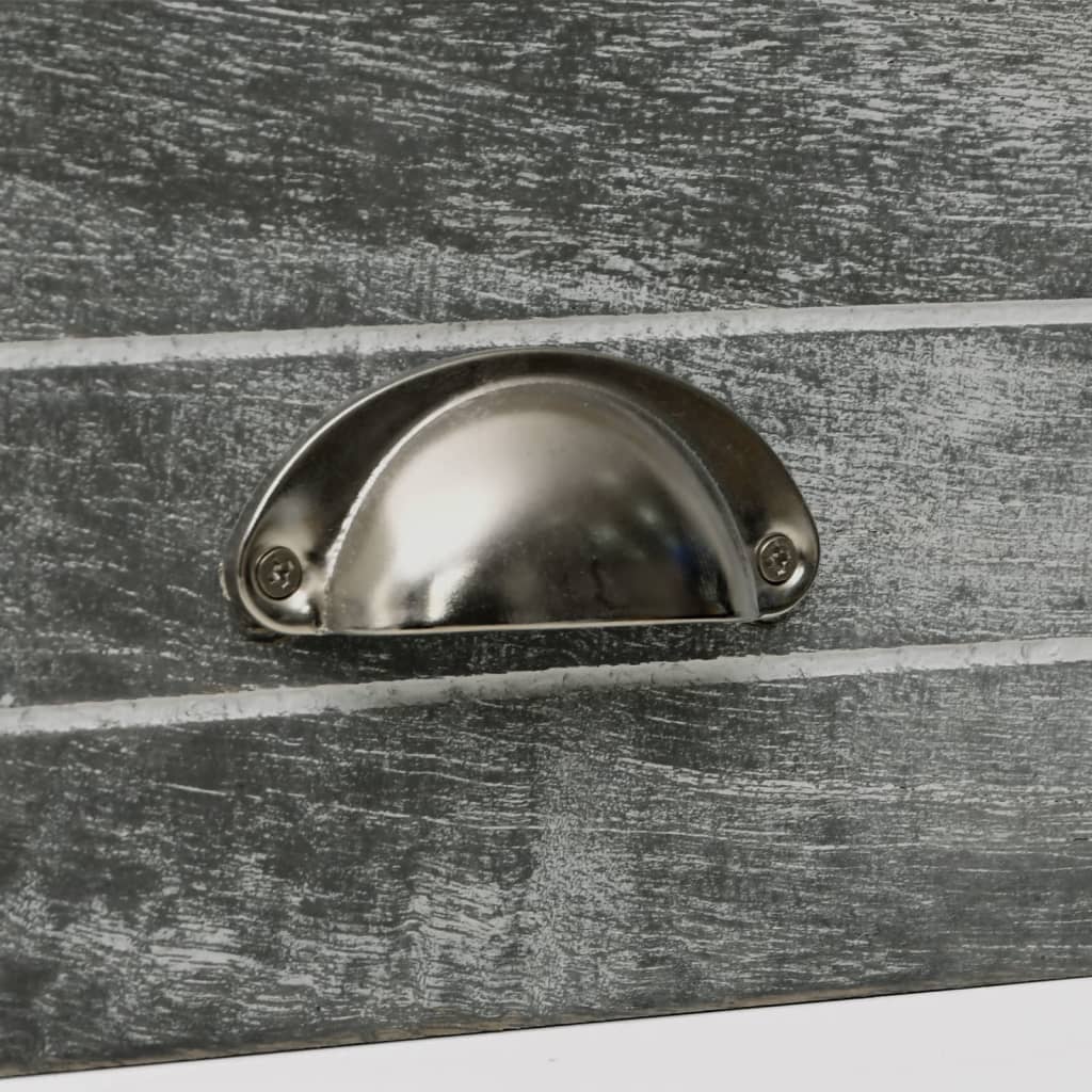 Κομοδίνο με 2 Συρτάρια 2 τεμ. Γκρι και Λευκό - PAKOBAZAAR