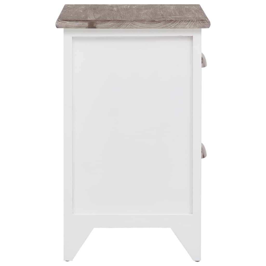 Κομοδίνο με 2 Συρτάρια 2 τεμ. Καφέ και Λευκό - PAKOBAZAAR