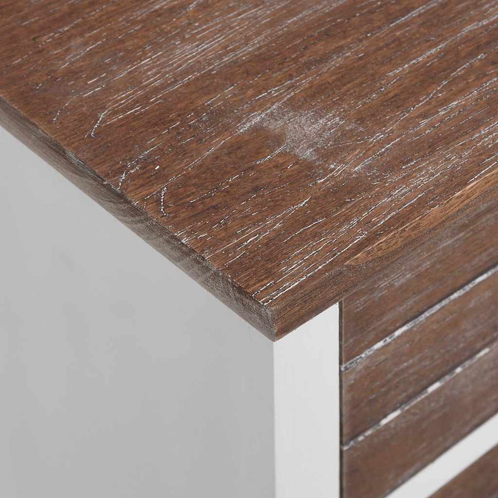 Κομοδίνο με 2 Συρτάρια 2 τεμ. Καφέ και Λευκό - PAKOBAZAAR