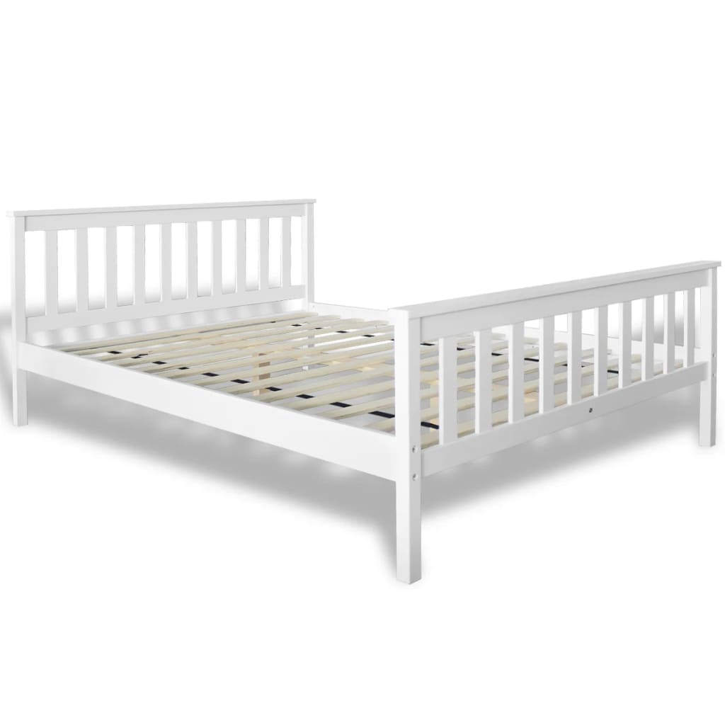 Κρεβάτι 140 x 200 εκ. από Μασίφ Ξύλο Πεύκου με Στρώμα - PAKOBAZAAR