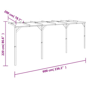 Πέργκολα Στηριζόμενη 2 x 6 x 2,2 μ. Ξύλινη