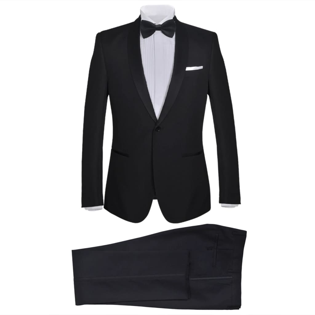 Κοστούμι Ανδρικό Black Tie/Σμόκιν Δύο Τεμαχίων Μαύρο Μέγεθος 46 - Pakobazaar