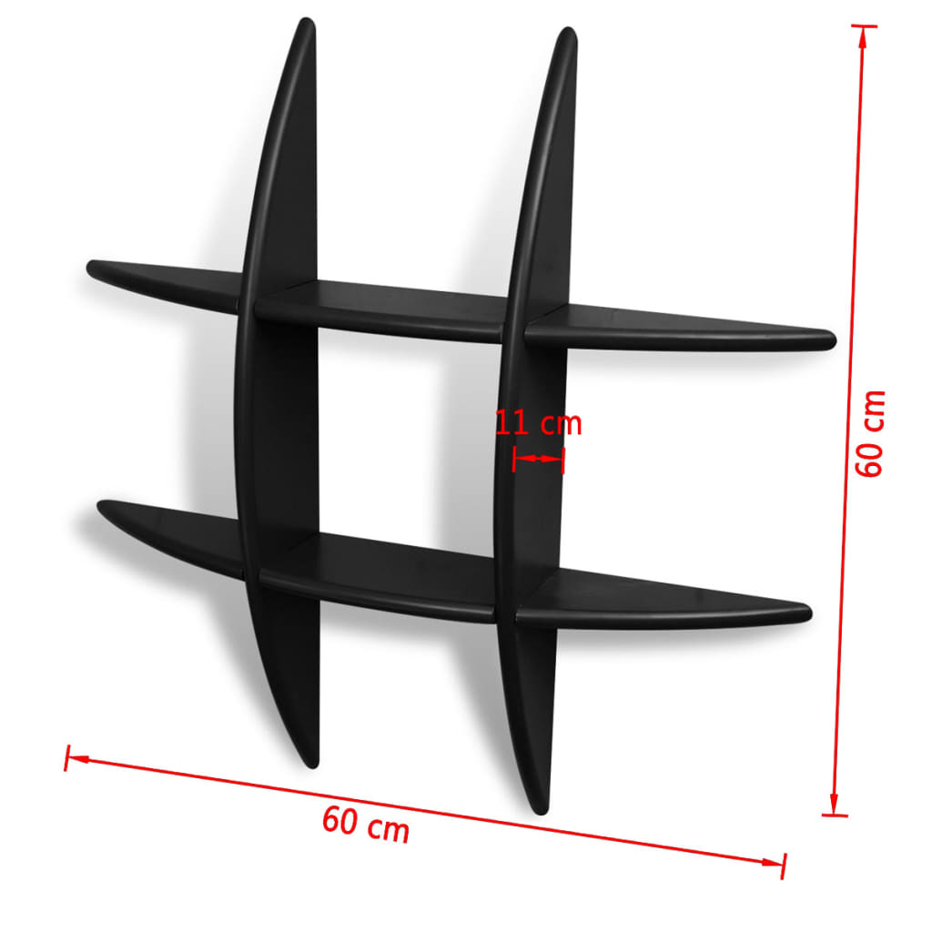 Ράφι Τοίχου για Βιβλία/DVD Μαύρο από MDF - PAKOBAZAAR