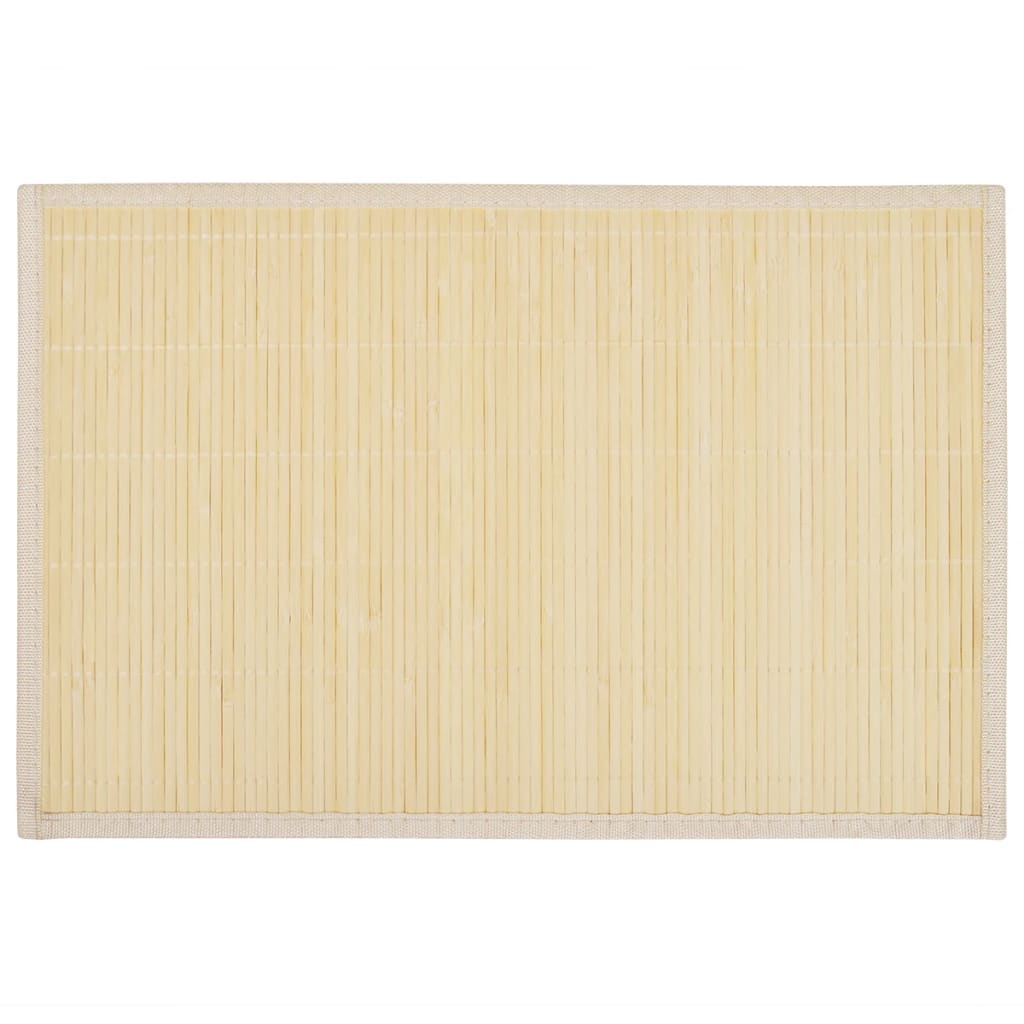 242107 6 Bamboo Placemats 30 x 45 cm Natural - PAKOBAZAAR