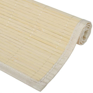242107 6 Bamboo Placemats 30 x 45 cm Natural - PAKOBAZAAR