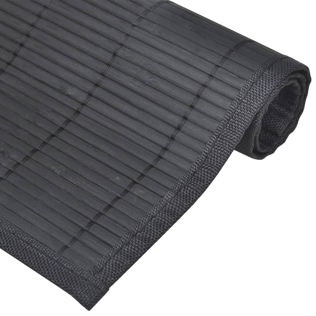 242109 6 Bamboo Placemats 30 x 45 cm Black - PAKOBAZAAR