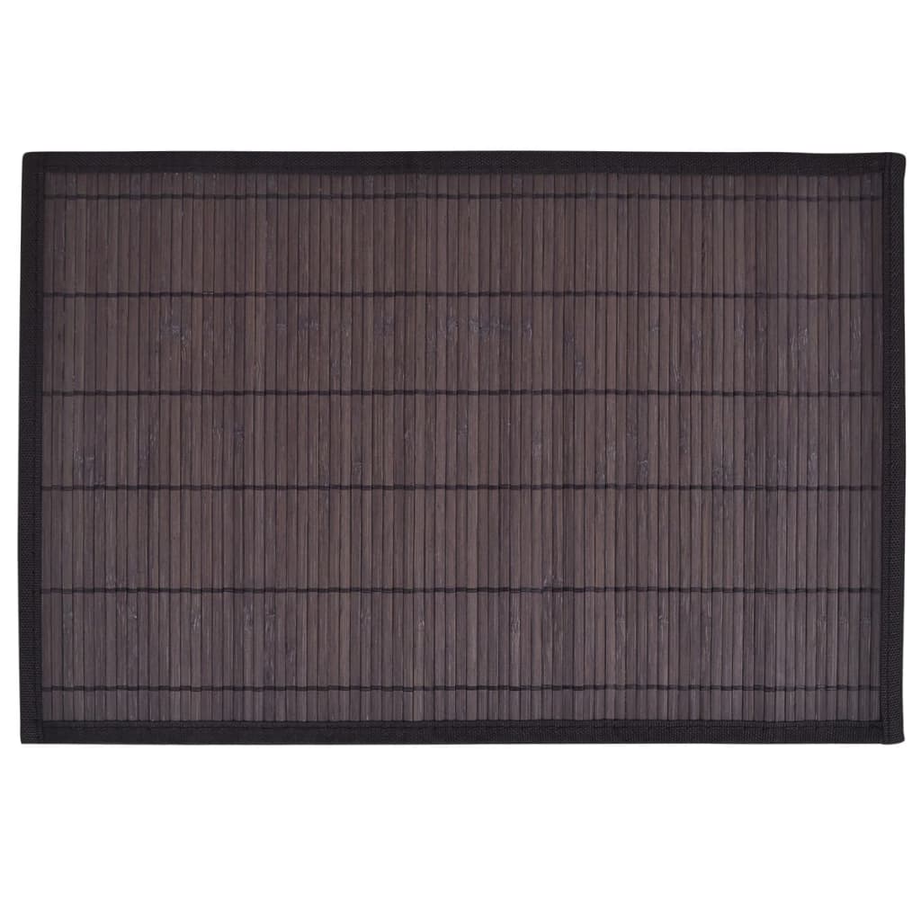 242110 6 Bamboo Placemats 30 x 45 cm Dark Brown - PAKOBAZAAR