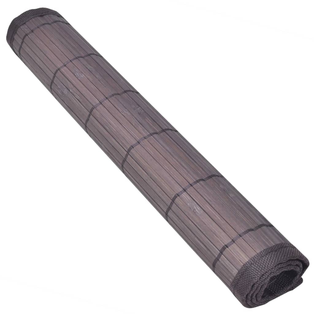 242110 6 Bamboo Placemats 30 x 45 cm Dark Brown - PAKOBAZAAR