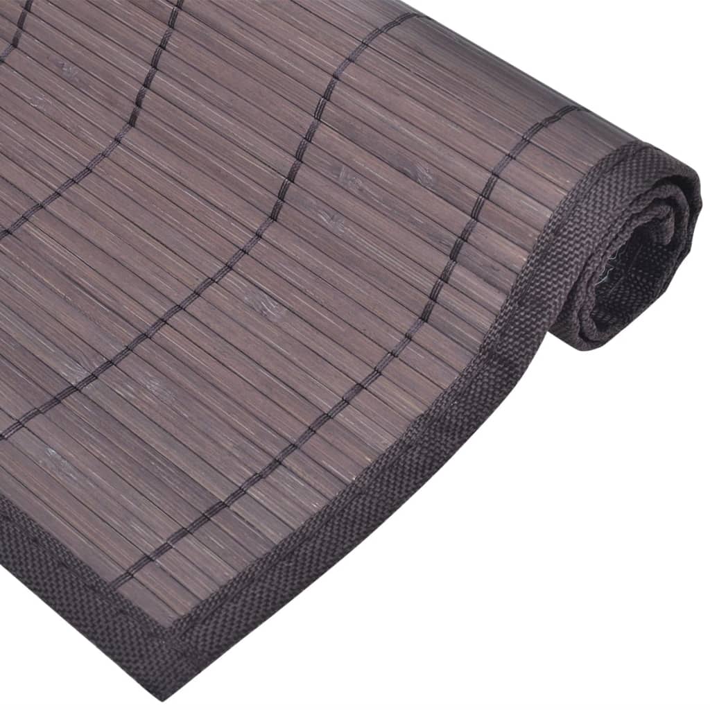 242110 6 Bamboo Placemats 30 x 45 cm Dark Brown - PAKOBAZAAR