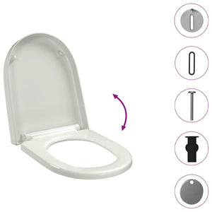 Κάλυμμα Λεκάνης με Soft Close & Quick Release Τετράγωνο Λευκό - PAKOBAZAAR