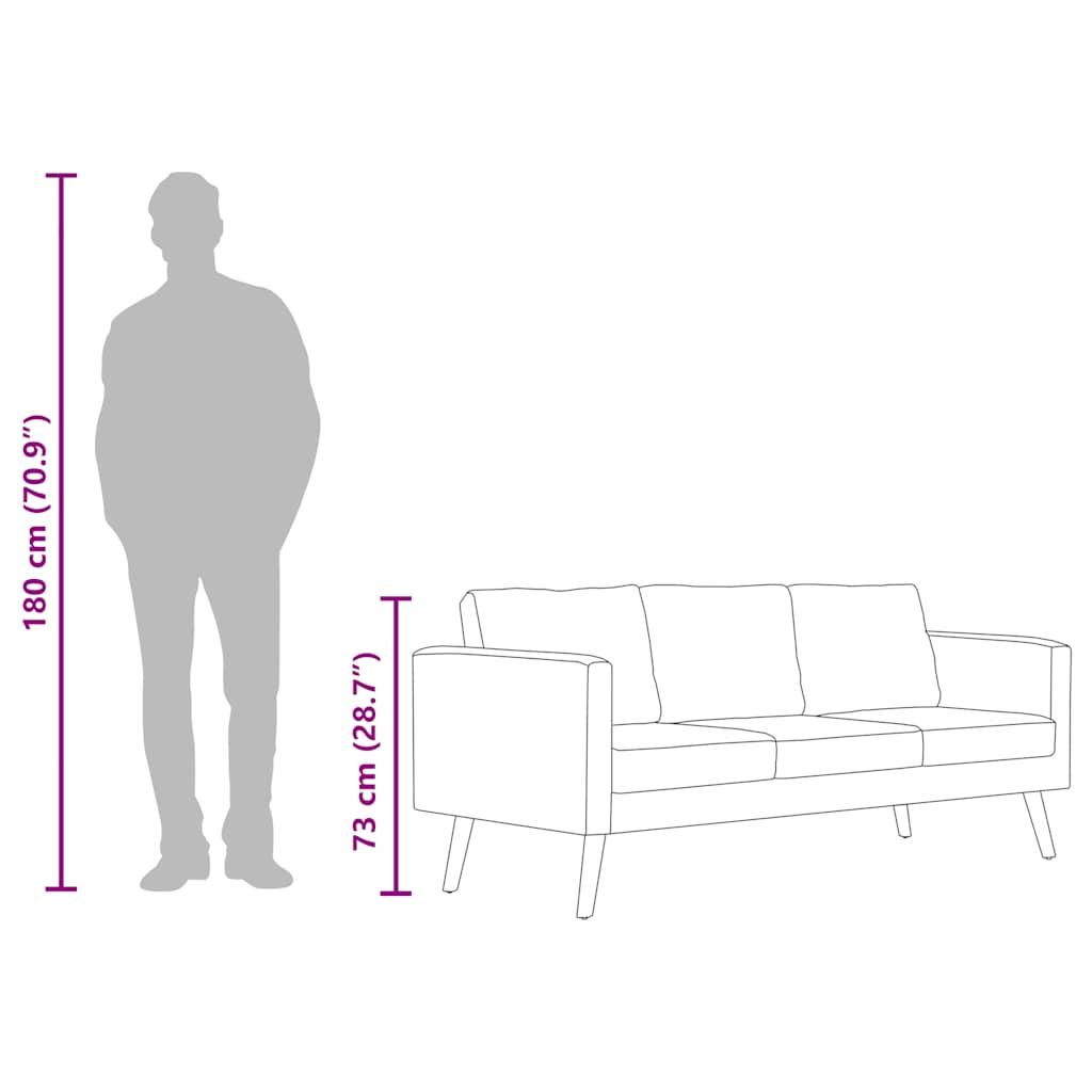 Καναπές Τριθέσιος Σκούρο Γκρι Υφασμάτινος - PAKOBAZAAR