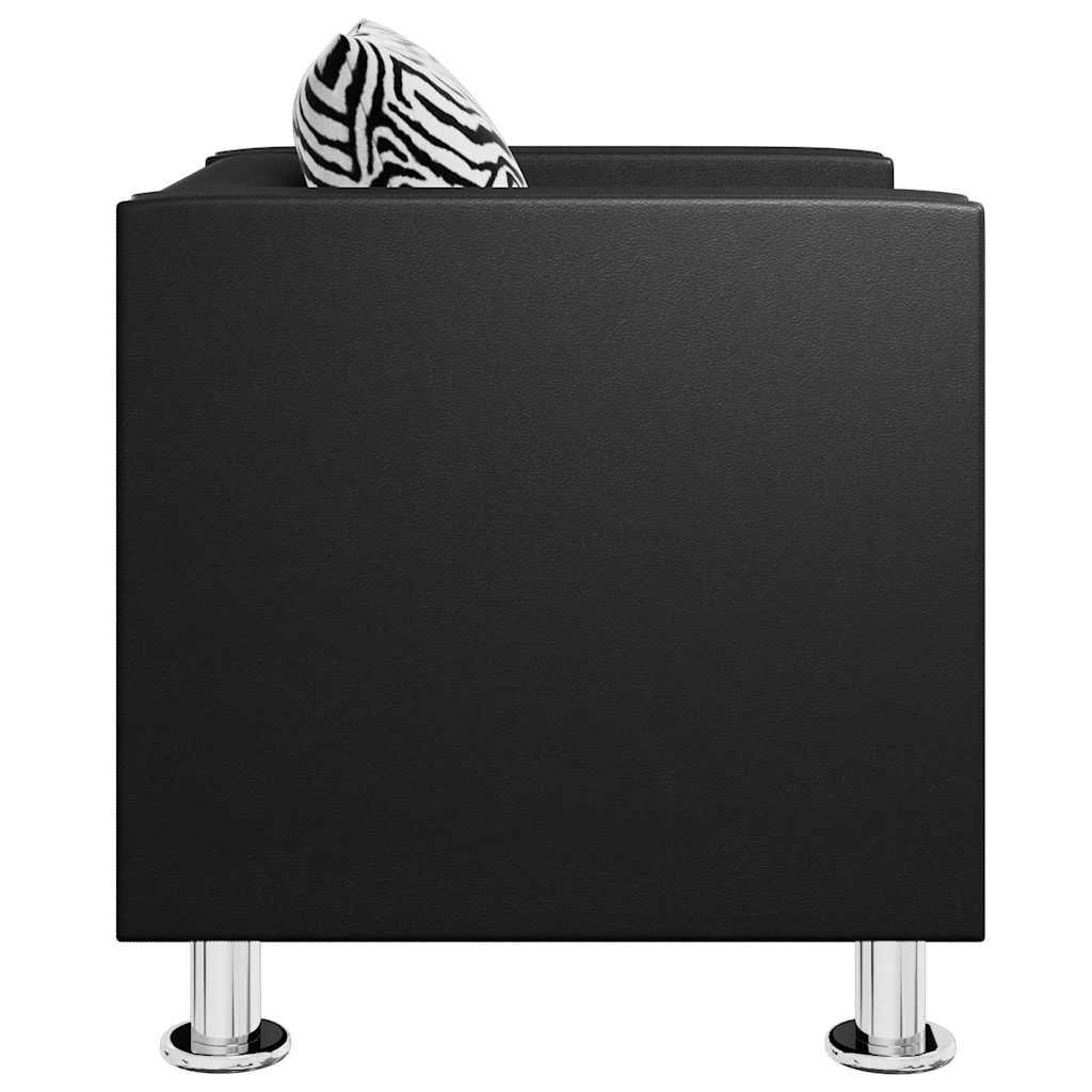 Πολυθρόνα Μαύρη από Συνθετικό Δέρμα - PAKOBAZAAR