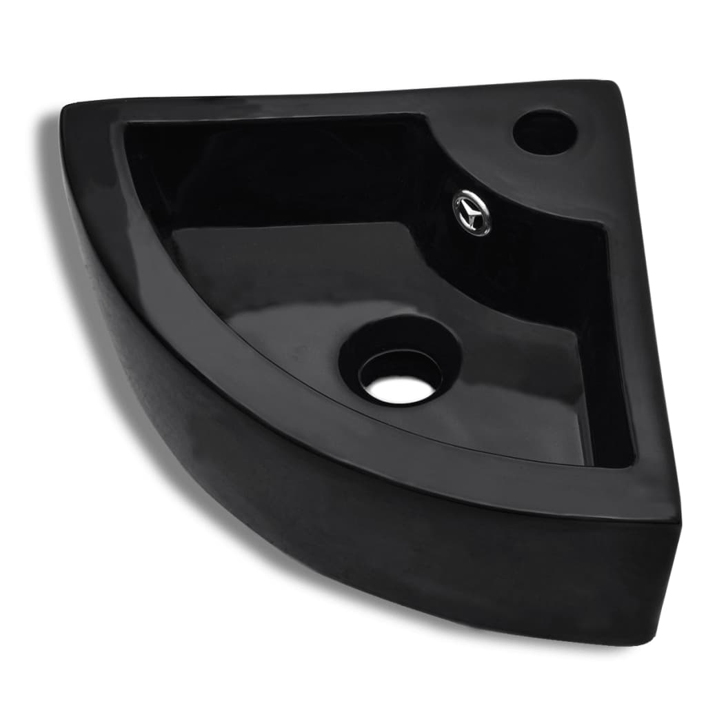 Νιπτήρας με Οπή Υπερχείλισης Μαύρος 45 x 32 x 12,5 εκ. - PAKOBAZAAR