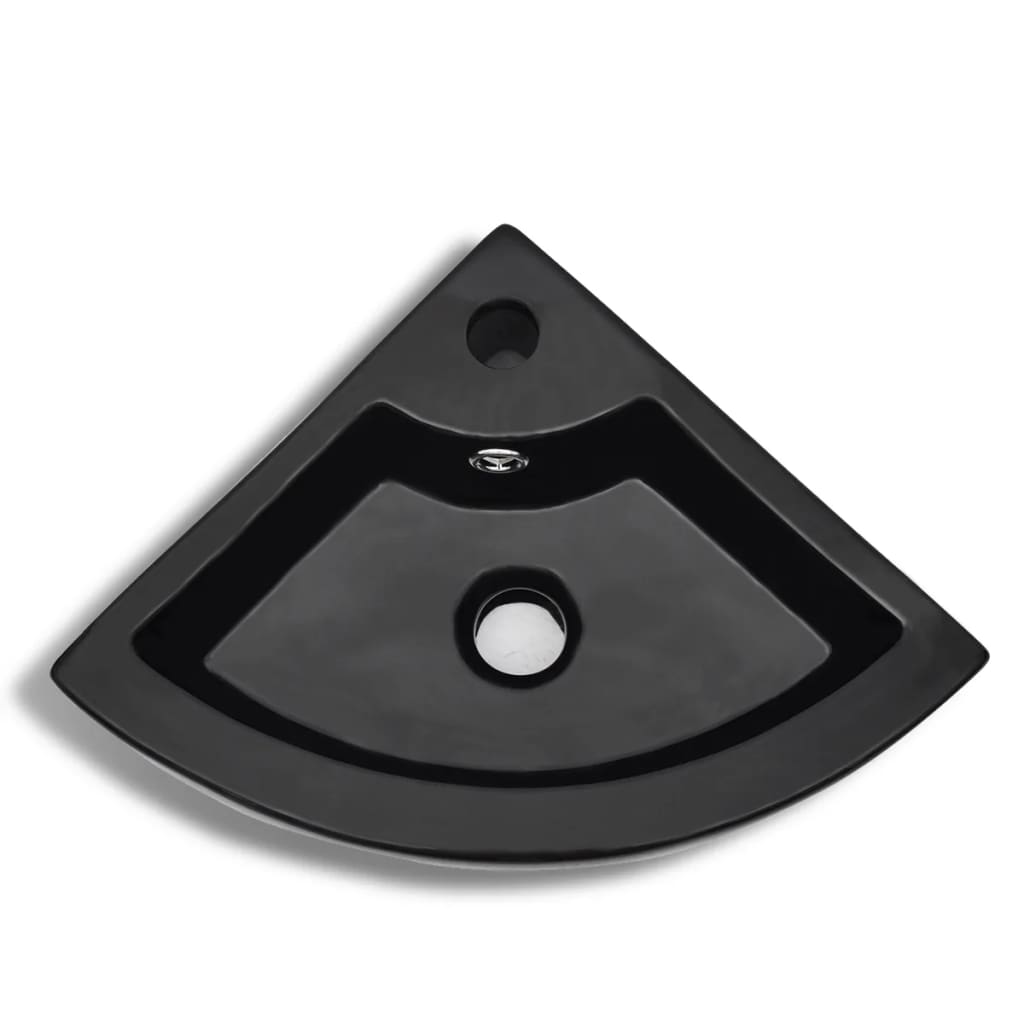 Νιπτήρας με Οπή Υπερχείλισης Μαύρος 45 x 32 x 12,5 εκ. - PAKOBAZAAR