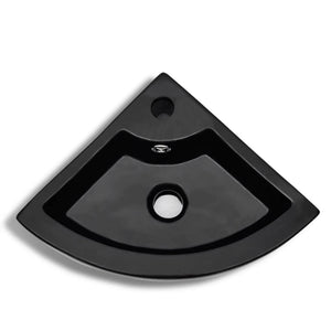 Νιπτήρας με Οπή Υπερχείλισης Μαύρος 45 x 32 x 12,5 εκ. - PAKOBAZAAR