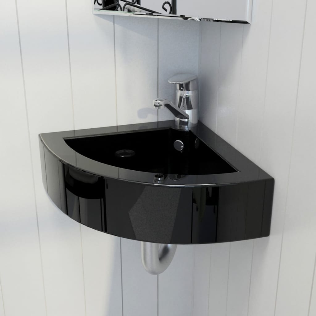 Νιπτήρας με Οπή Υπερχείλισης Μαύρος 45 x 32 x 12,5 εκ. - PAKOBAZAAR
