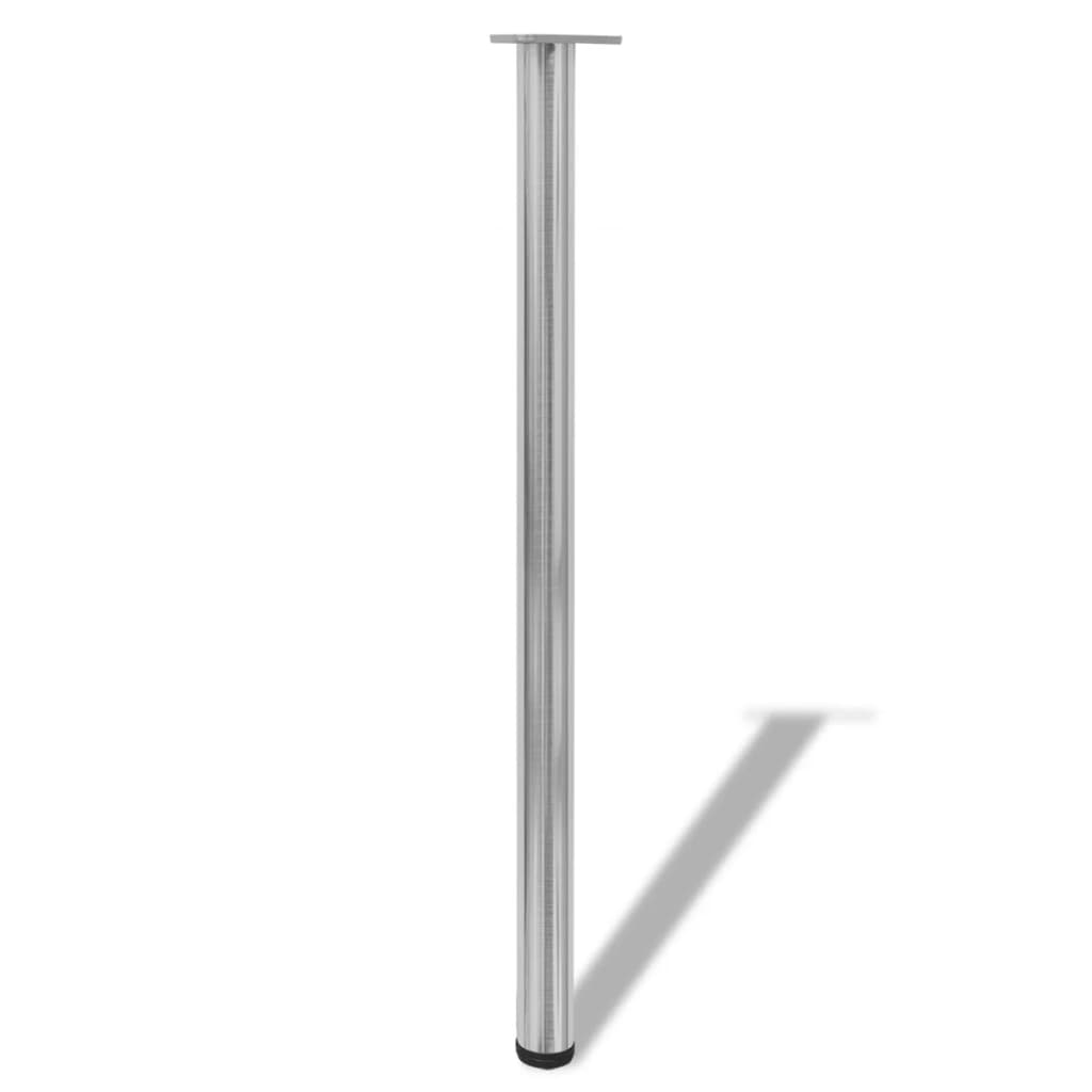242147 4 Height Adjustable Table Legs Brushed Nickel 1100 mm - PAKOBAZAAR