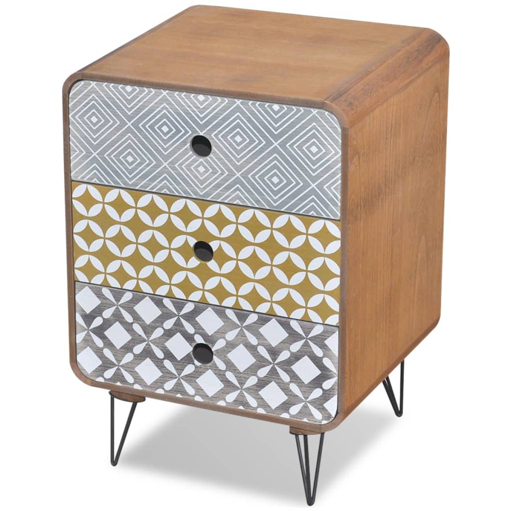 Συρταριέρα με 3 Συρτάρια Καφέ - PAKOBAZAAR