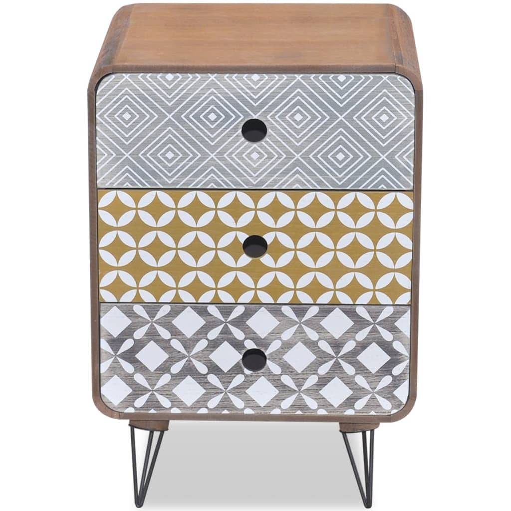 Συρταριέρα με 3 Συρτάρια Καφέ - PAKOBAZAAR