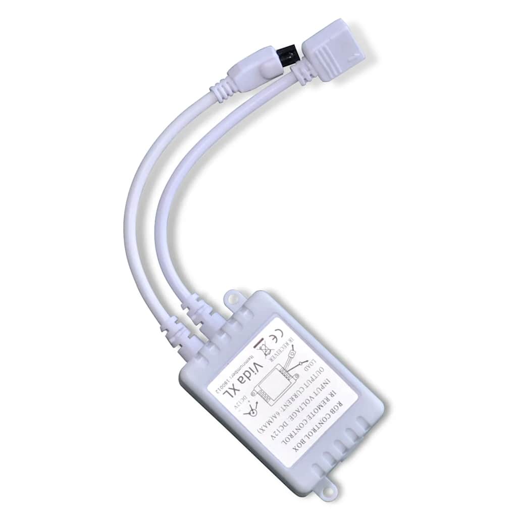 Κρεβάτι με LED Λευκό 180x200 εκ. από Συνθετικό Δέρμα με Στρώμα