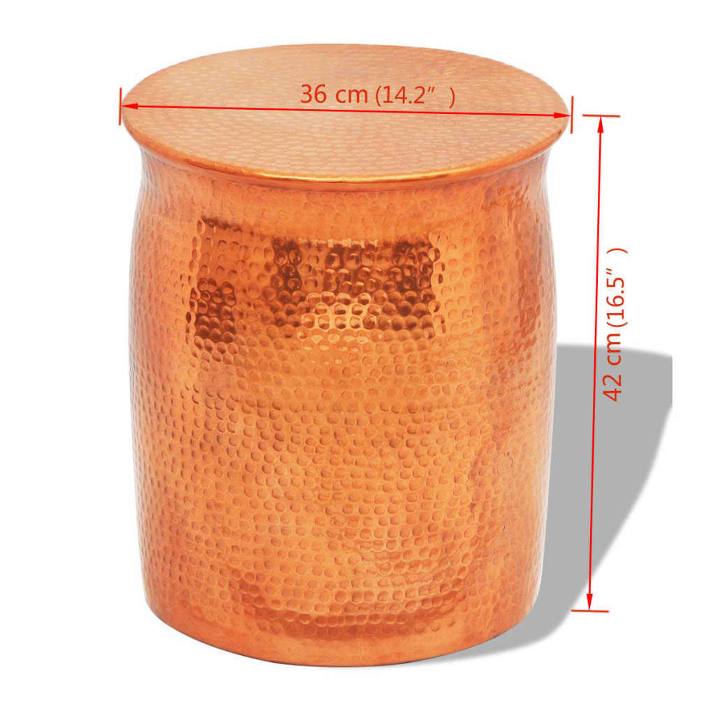 Σκαμπό / Βοηθητικό Τραπέζι Hammered Μπρονζέ / Χάλκινο Αλουμίνιο - PAKOBAZAAR