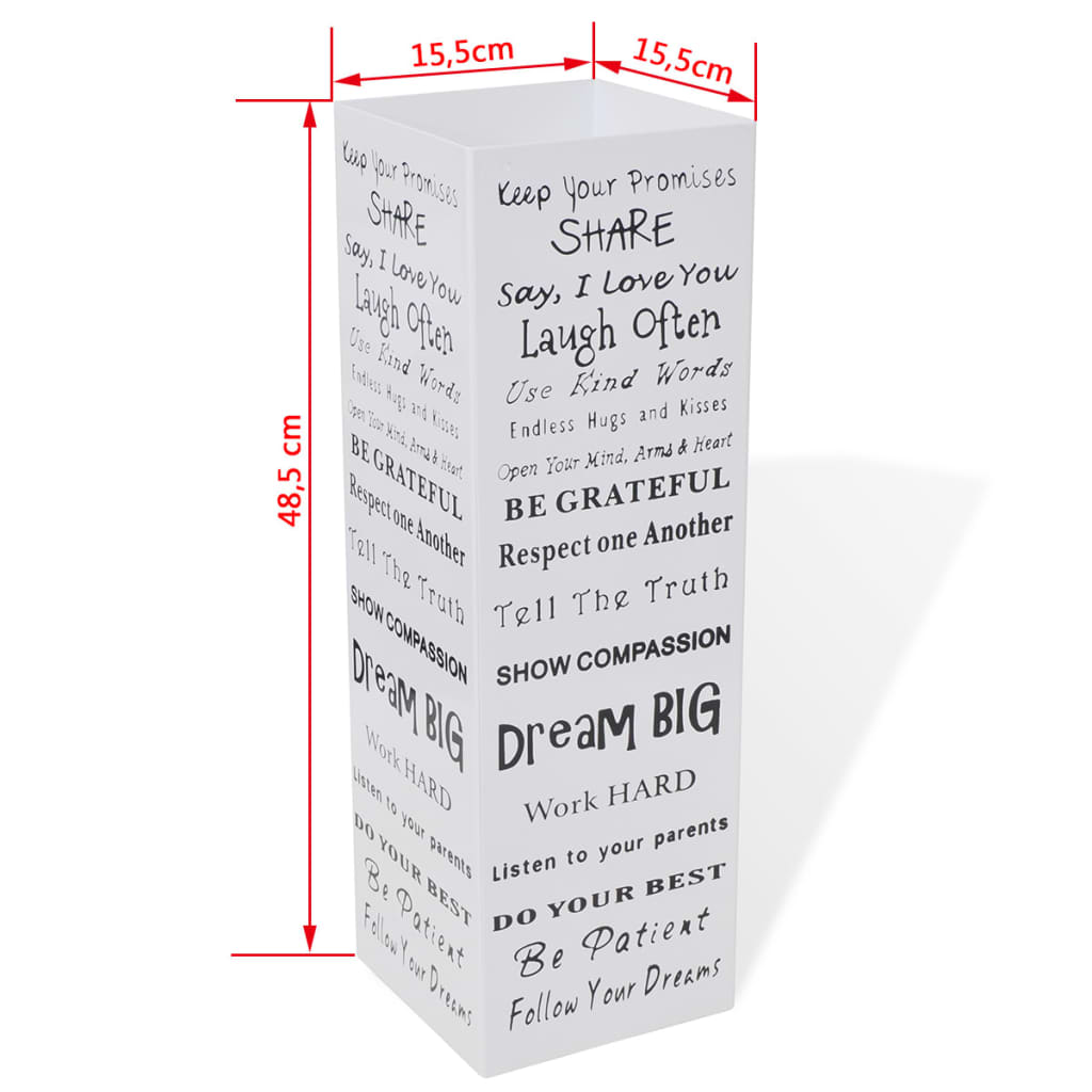 Ομπρελοθήκη Τετράγωνη / Σταντ για Μπαστούνια Λευκή 48,5 εκ. Ατσάλινη - PAKOBAZAAR