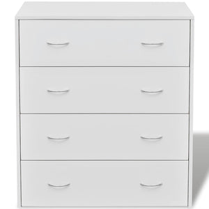 Συρταριέρα με 4 Συρτάρια Λευκή 60 x 30,5 x 71 εκ. - PAKOBAZAAR