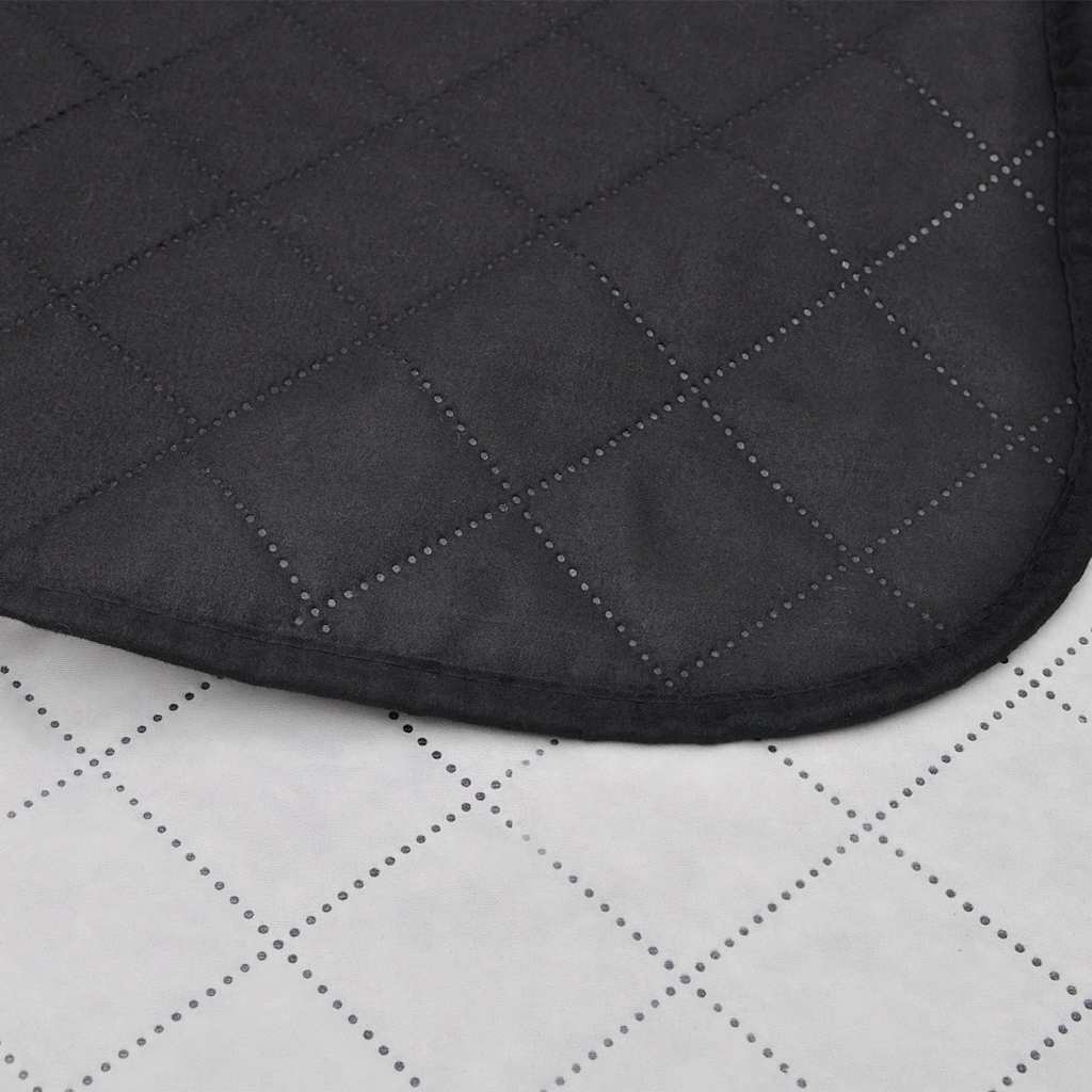 130887 Double-sided Quilted Bedspread Black/White 220 x 240 cm - PAKOBAZAAR