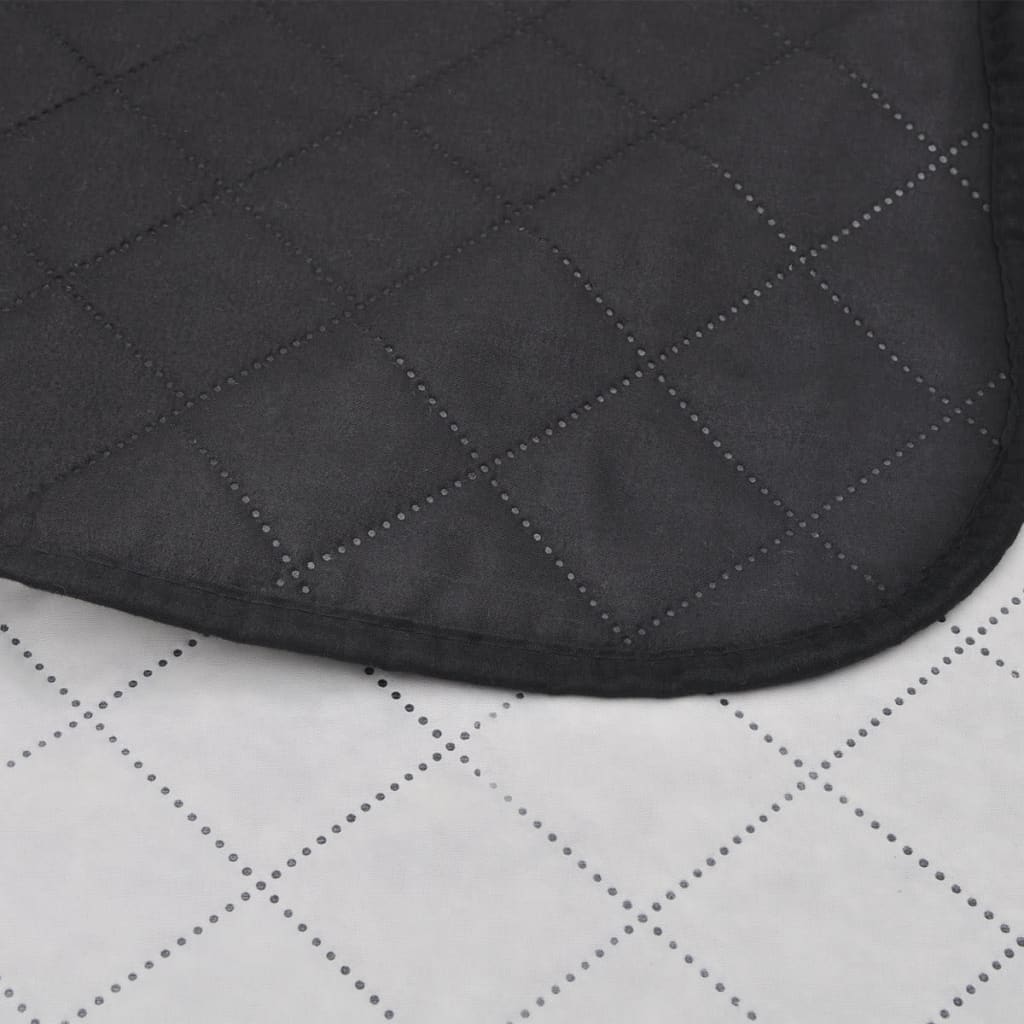 130888 Double-sided Quilted Bedspread Black/White 230 x 260 cm - PAKOBAZAAR