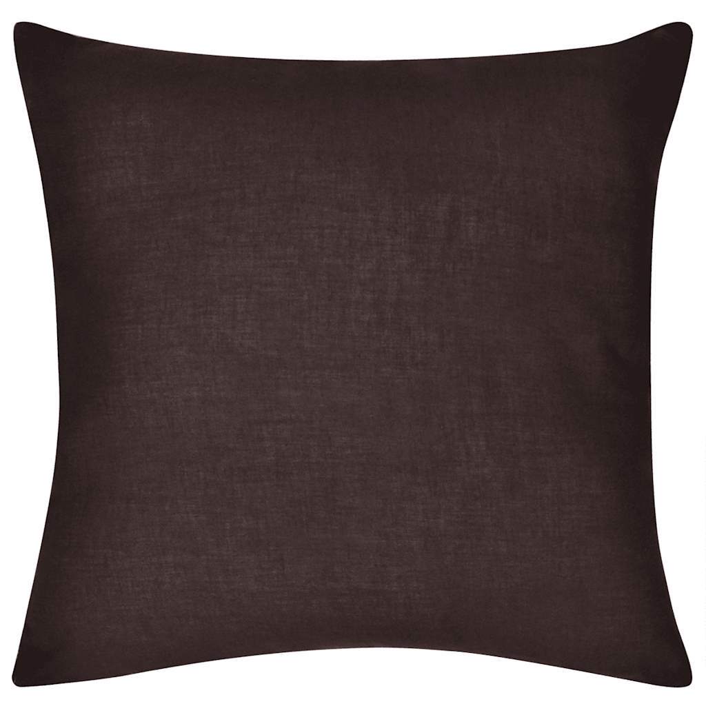 130914 4 Brown Cushion Covers Cotton 50 x 50 cm - Pakobazaar