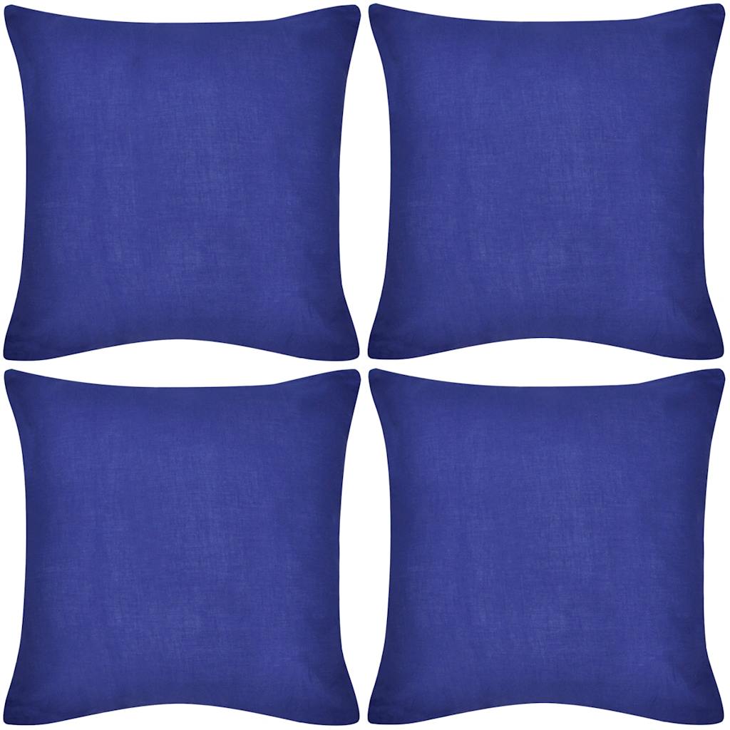 130919 4 Blue Cushion Covers Cotton 40 x 40 cm
