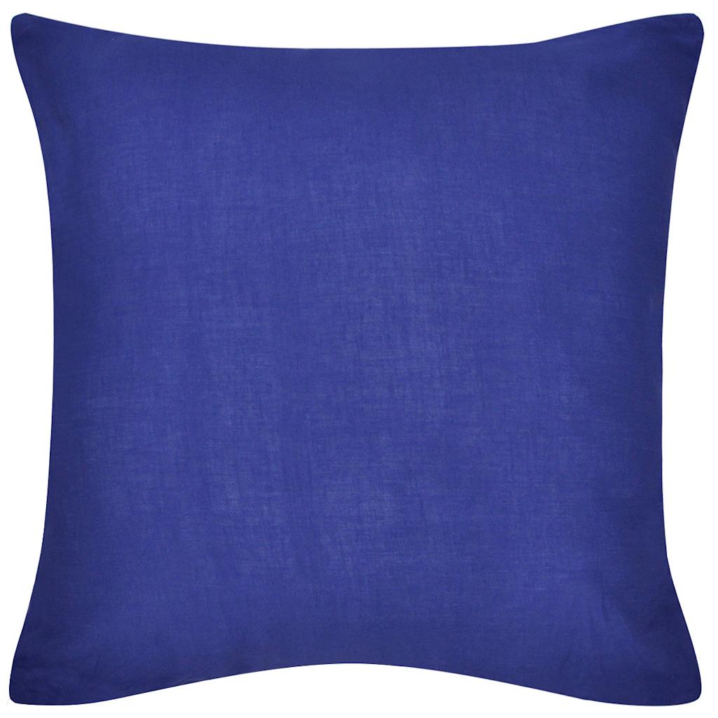 130920 4 Blue Cushion Covers Cotton 50 x 50 cm - Pakobazaar