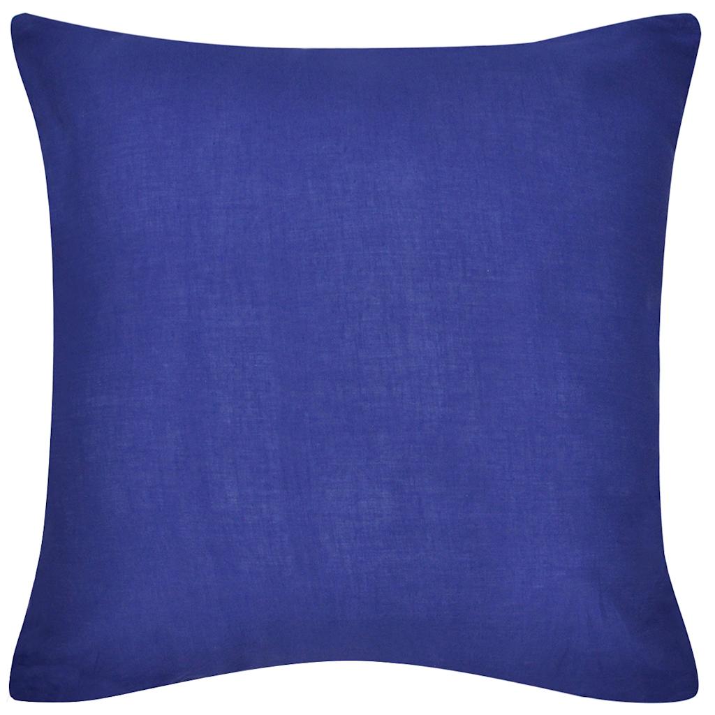 130921 4 Blue Cushion Covers Cotton 80 x 80 cm - Pakobazaar