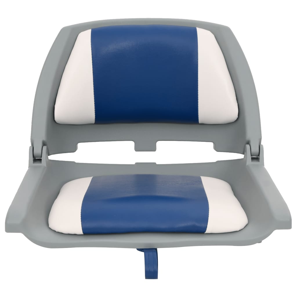 Κάθισμα Σκάφους Αναδιπλούμενο Σετ 2 τεμ. με Μπλε/Λευκό Μαξιλάρι - Pakobazaar