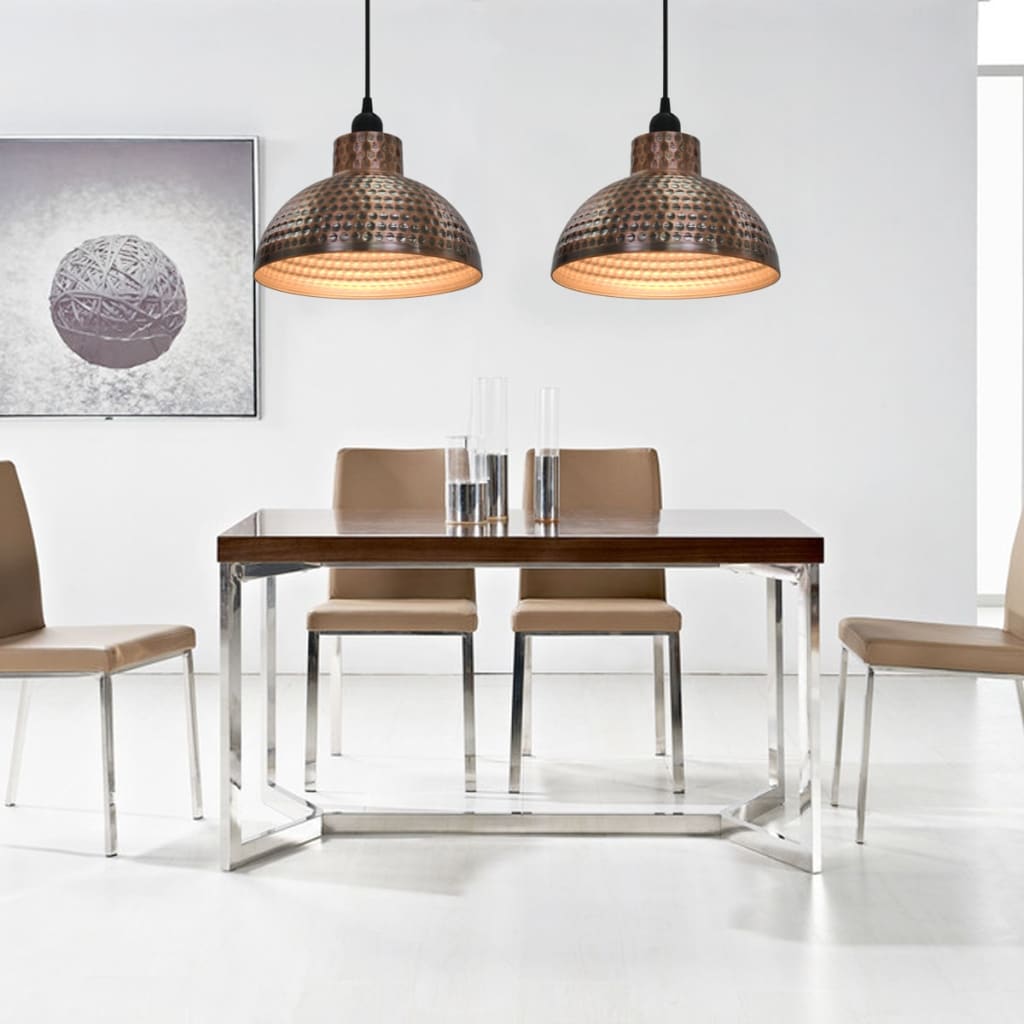 Φωτιστικά Οροφής Ημισφαιρικά 2 τεμ. Χάλκινο Χρώμα - PAKOBAZAAR