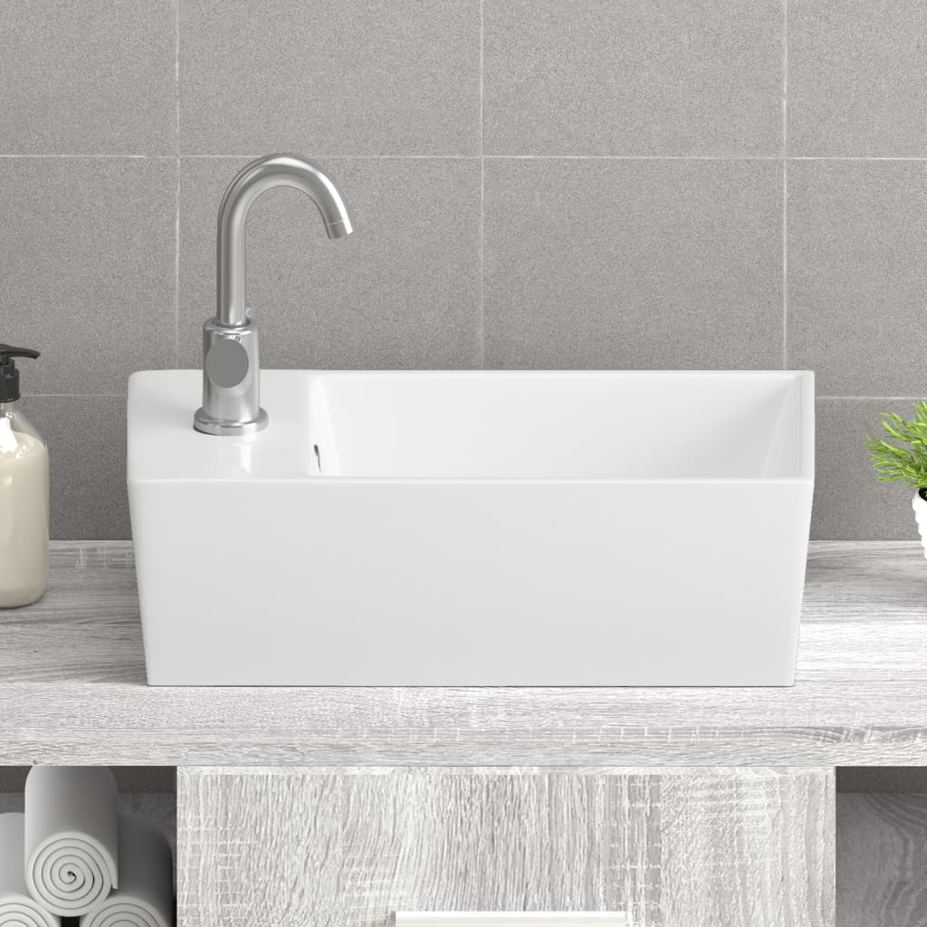 Νιπτήρας Λευκός 48 x 25 x 15 εκ. Κεραμικός - PAKOBAZAAR