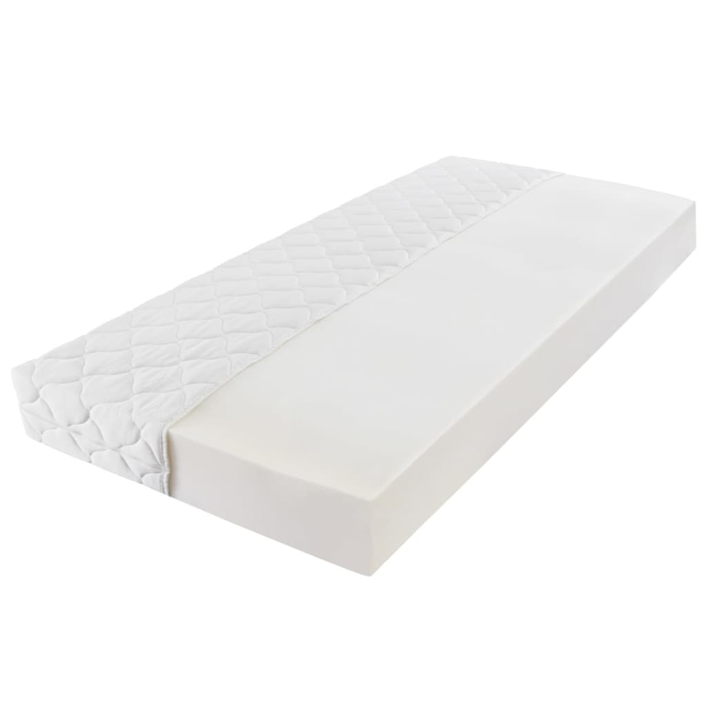 Κρεβάτι με LED Λευκό 140x200 εκ. από Συνθετικό Δέρμα με Στρώμα
