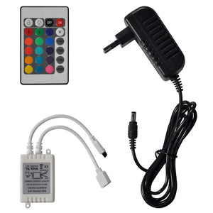 Κρεβάτι LED Γκρι 140 x 200 εκ. Δερματίνη με Στρώμα Αφρού Μνήμης