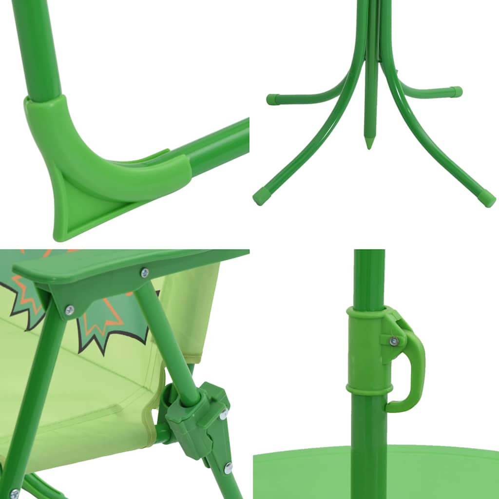 Σετ Επίπλων Bistro Κήπου Παιδικό 3 τεμ. Πράσινο με Ομπρέλα - Pakobazaar