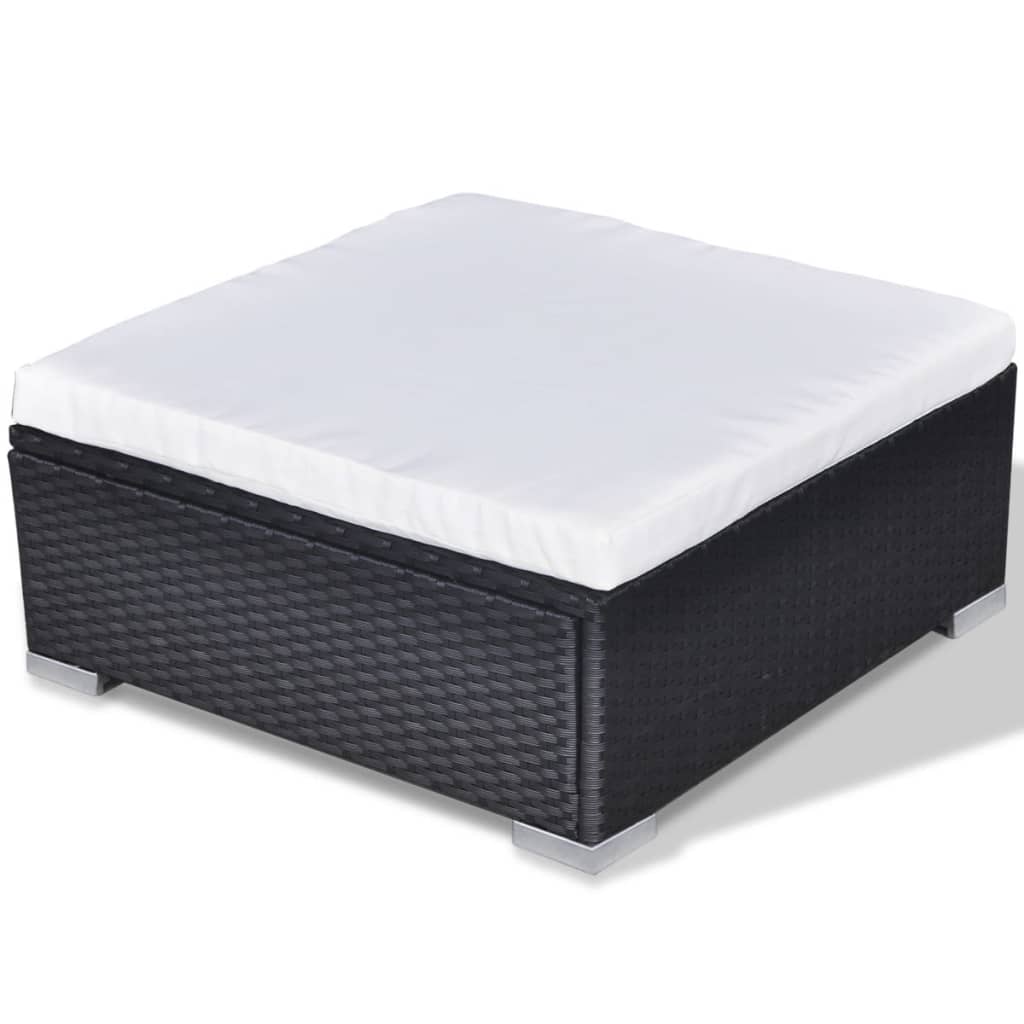 Σαλόνι Κήπου 10 Τεμαχίων Μαύρο από Συνθετικό Ρατάν με Μαξιλάρια