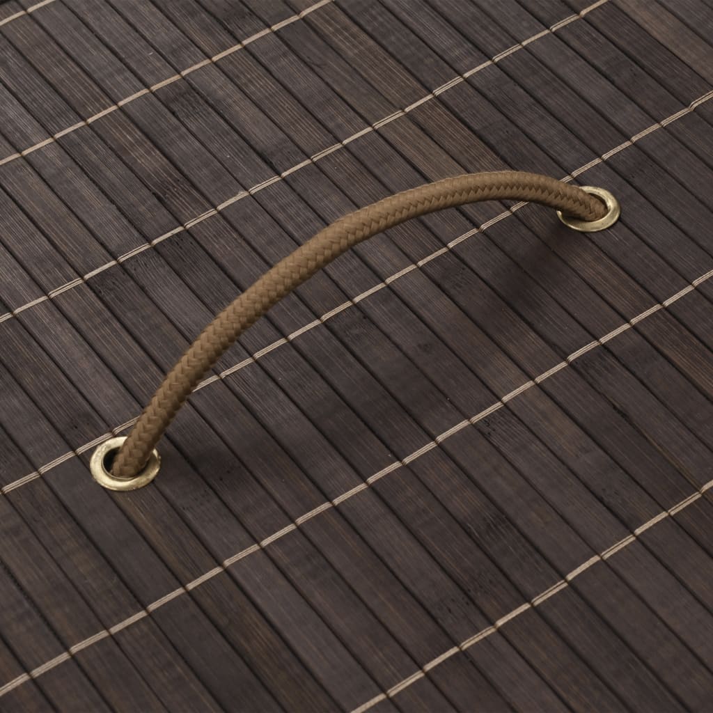 Καλάθι Απλύτων Οβάλ Σκούρο Καφέ από Μπαμπού - PAKOBAZAAR