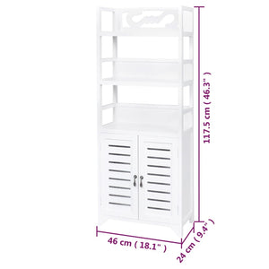 Ντουλάπι Μπάνιου Albuquerque Λευκό 46x24x117,5 εκ. Ξύλινο - PAKOBAZAAR