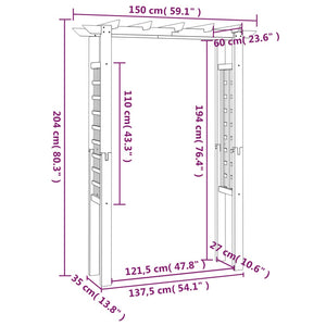 Πέργκολα Είσοδος - Αψίδα 150 x 60 x 204 εκ. Εμποτισμένο Ξύλο