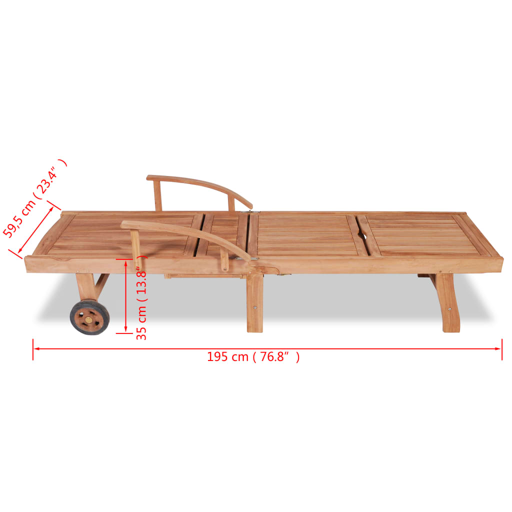 Ξαπλώστρα από Μασίφ Ξύλο Teak