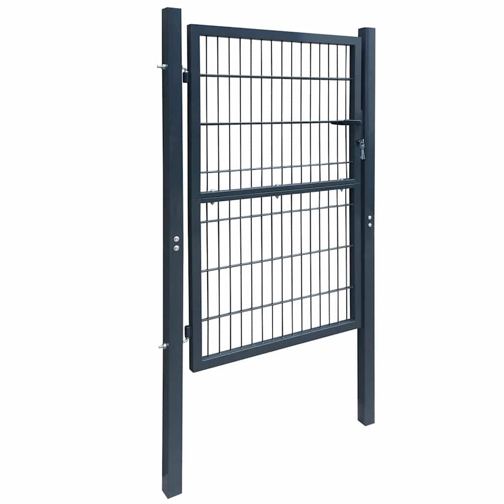 Πόρτα Περίφραξης Ανθρακί 100 x 200 εκ. Ατσάλινη - PAKOBAZAAR